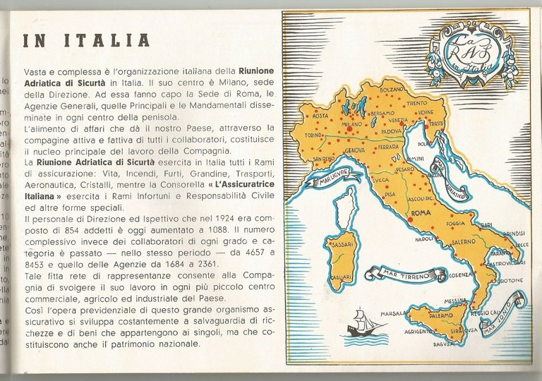 RIUNIONE ADRIATICA DI SICURTA' bellissimo libretto pubblicitario 1935 illustrato