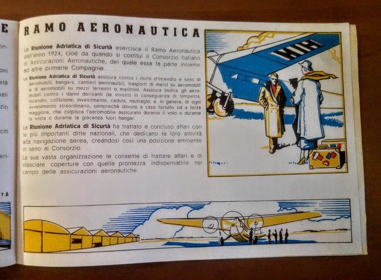 RIUNIONE ADRIATICA DI SICURTA' bellissimo libretto pubblicitario 1935 illustrato