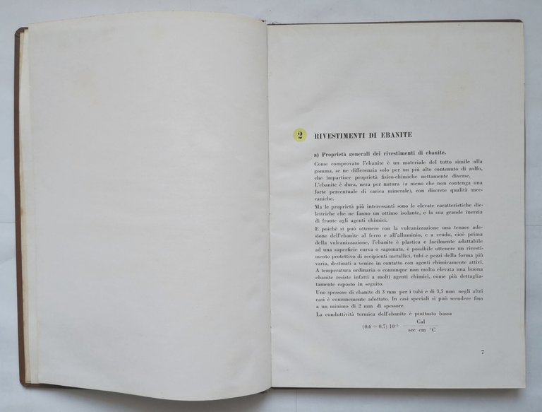 RIVESTIMENTI DI EBANITE E GOMMA DI APPARECCHI INDUSTRIALI 1950 Pirelli …