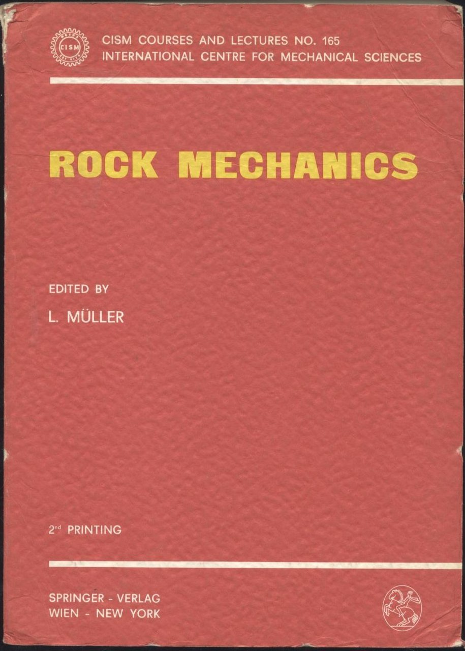 Rock Mechanics di Muller 1981 Springer Verlag libro ingegneria meccanica …