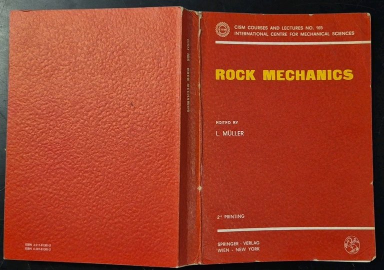 Rock Mechanics di Muller 1981 Springer Verlag libro ingegneria meccanica …