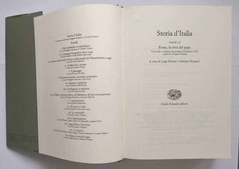 ROMA CITTÁ DEL PAPA STORIA D'ITALIA annali 16 Fiorani 2000 …