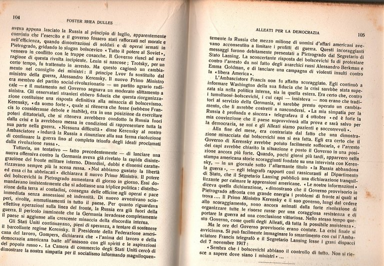 RUSSIA E STATI UNITI di Foster Rhea Dulles 1945 Faro …