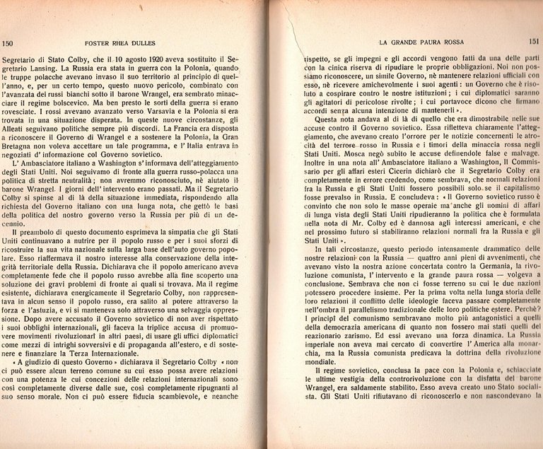 RUSSIA E STATI UNITI di Foster Rhea Dulles 1945 Faro …