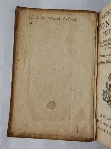 SACROSANCTUM CONCILIUM TRIDENTINUM 1753 Bassano libro antico religione concilio