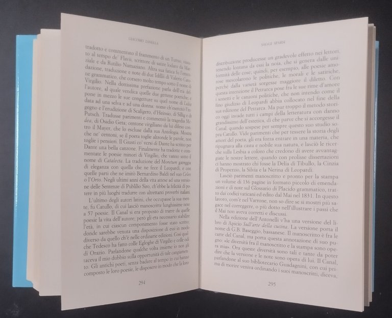 SAGGI CRITICI di Giacomo Zanella 2 Volumi COMPLETO 1990 Neri …