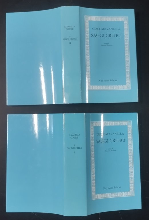 SAGGI CRITICI di Giacomo Zanella 2 Volumi COMPLETO 1990 Neri … | Immagine Gallery 9