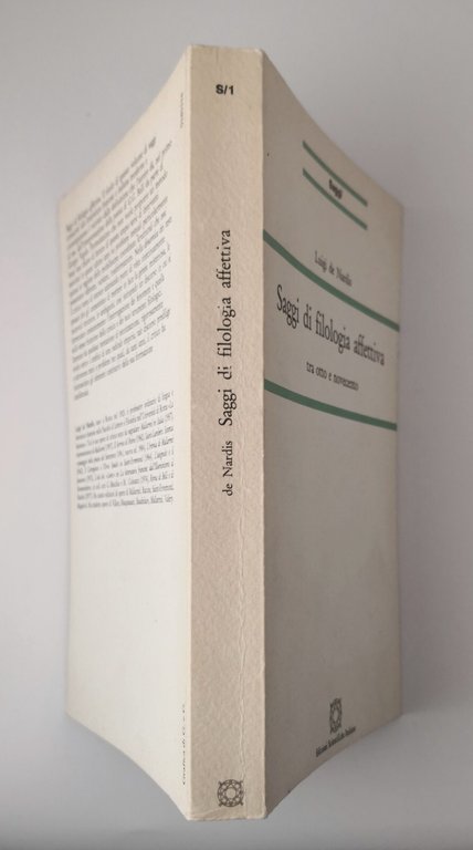 SAGGI DI FILOLOGIA AFFETIVA De Nardis 1985 Edizioni Scientifiche Italiane …
