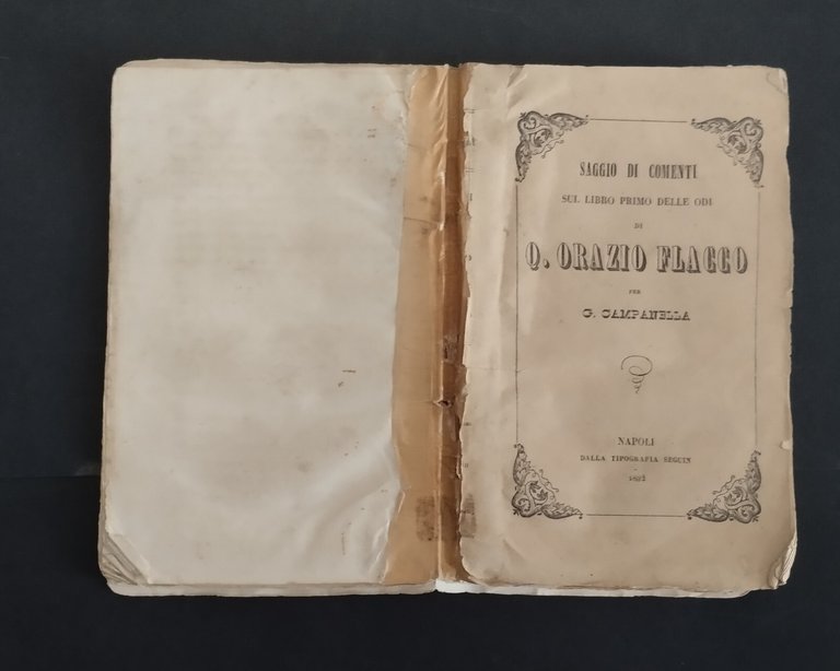 SAGGIO DI COMENTI SUL LIBRO PRIMO DELLE ODI ORAZIO Campanella …