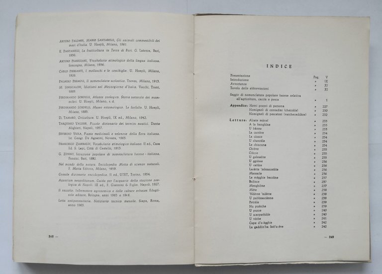 SAGGIO DI NOMENCLATURA POPOLARE BARESE di Carlo Scorcia 1967 Resta …