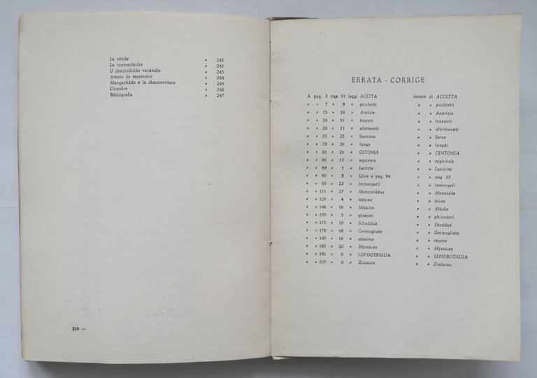 SAGGIO DI NOMENCLATURA POPOLARE BARESE di Carlo Scorcia 1967 Resta …
