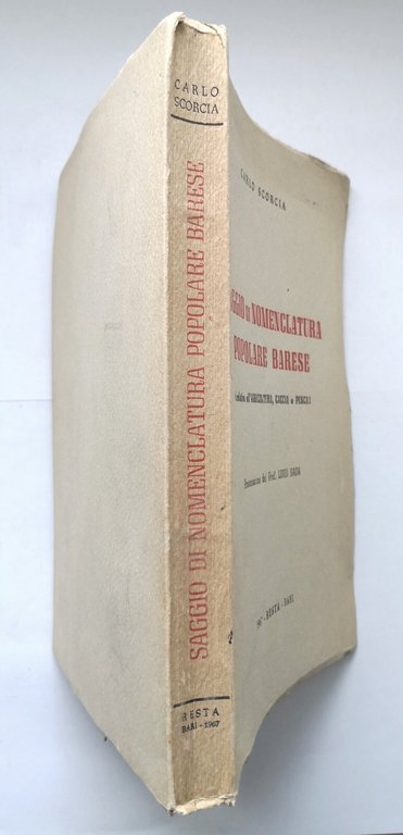 SAGGIO DI NOMENCLATURA POPOLARE BARESE di Carlo Scorcia 1967 Resta …