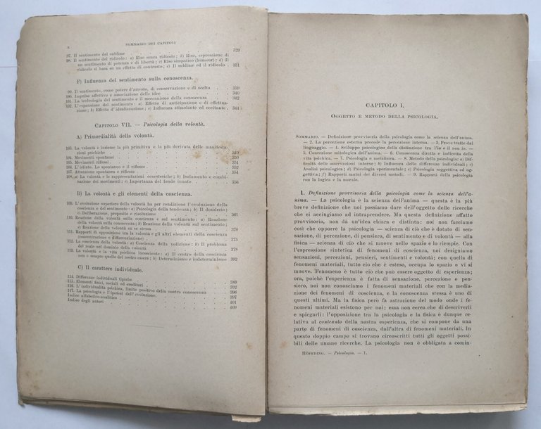 SAGGIO DI UNA PSICOLOGIA BASATA SULL'ESPERIENZA di Harald Hoffding 1913 …