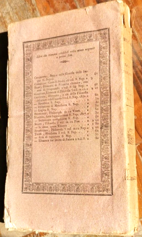 SAGGIO FILOSOFICO di Pasquale Galluppi volume III 1833 libro antico …