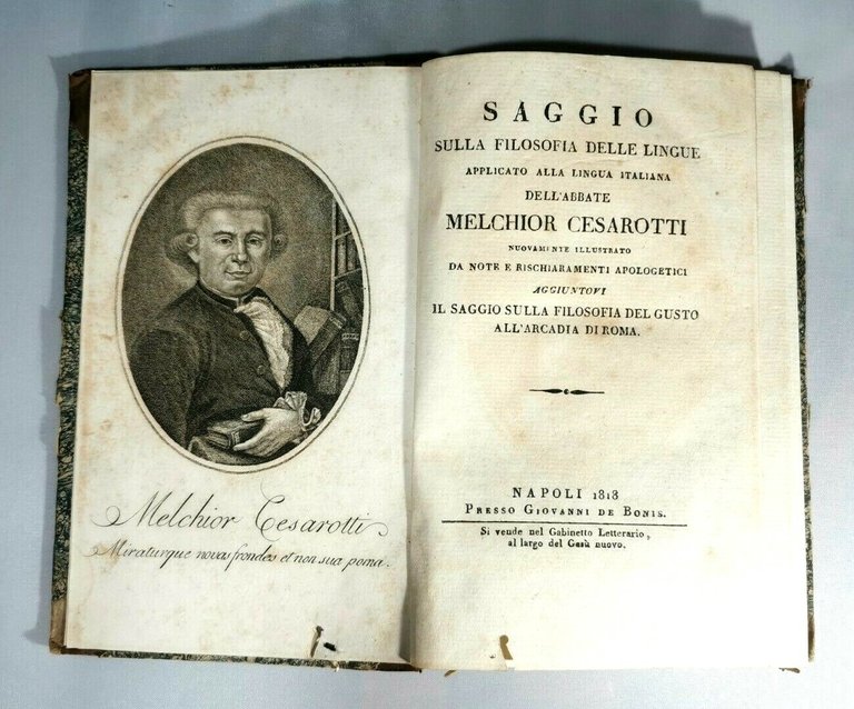 SAGGIO SULLA FILOSOFIA DELLE LINGUE di Melchiorre Cesarotti 1818 libro …