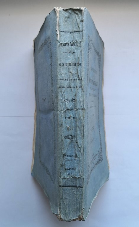SAGGIO TEORETICO DI DIRITTO NATURALE Luigi Taparelli volume II 1851 …