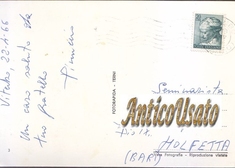 SALUTI DALL'AVIATORE cartolina viaggiata 1966 Aerei Aviazione Aeroplani Vintage