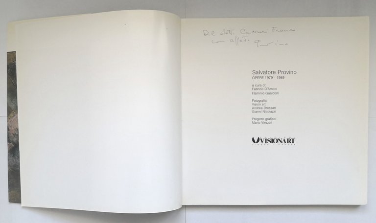 SALVATORE PROVINO OPERE 1979 1989 di D'Amico Gualdoni 1989 Visionart …