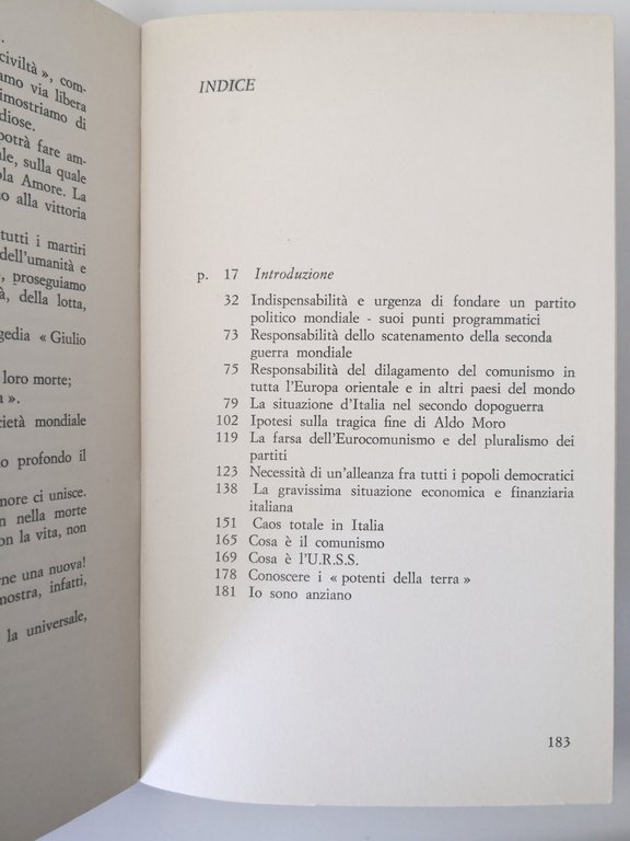 SALVERETE L'UMANITÀ di Adamantinus 1985 Cappelli Libro politica populismo