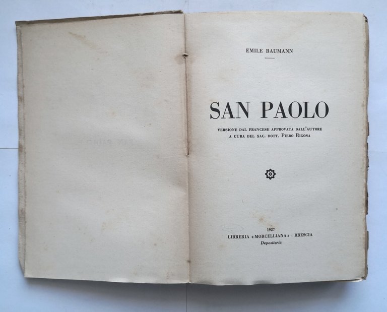 SAN PAOLO di Emile Baumann 1927 Libreria Morcelliana libro biografia …