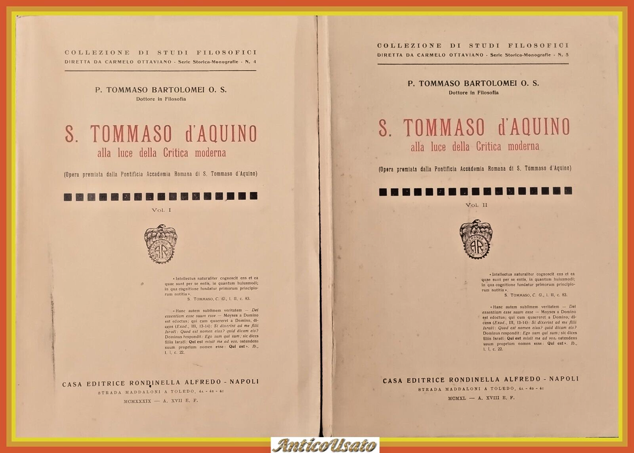 SAN TOMMASO D'AQUINO ALLA LUCE DELLA CRITICA MODERNA di Bartolomei …