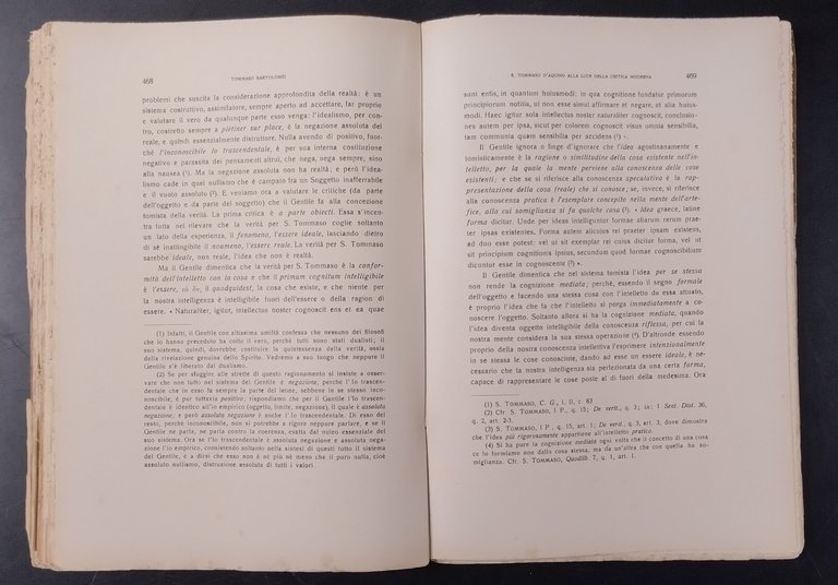 SAN TOMMASO D'AQUINO ALLA LUCE DELLA CRITICA MODERNA di Bartolomei …