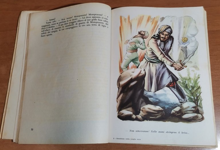 SANDOKAN NELLA JUNGLA NERA di Emilio Salgari 1958 libro illustrato …