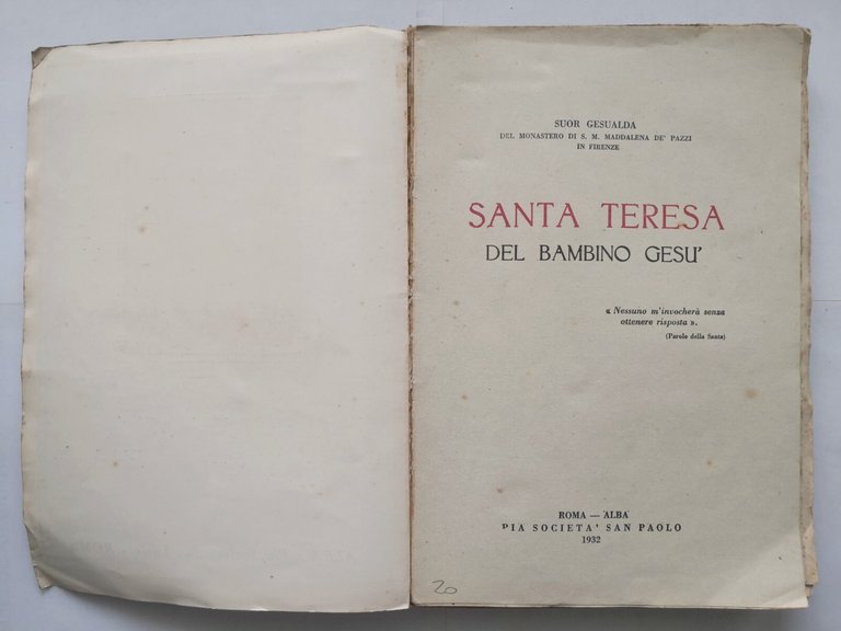 SANTA TERESA DEL BAMBINO GESÙ di Suor Gesualda 1932 San …