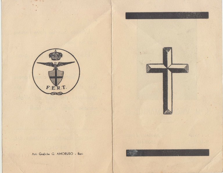 SANTINO LUTTINO VITTORIO EMANUELE III 1948 unione monarchica Bari Funebre …