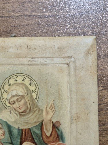 SANTINO QUADRETTO SANT'ANNA MADRE DI MARIA in celluloide fine '800 …