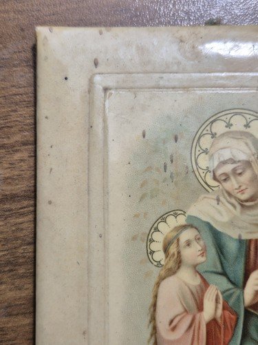 SANTINO QUADRETTO SANT'ANNA MADRE DI MARIA in celluloide fine '800 …