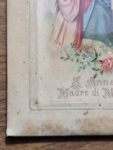 SANTINO QUADRETTO SANT'ANNA MADRE DI MARIA in celluloide fine '800 …