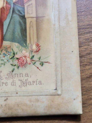 SANTINO QUADRETTO SANT'ANNA MADRE DI MARIA in celluloide fine '800 …