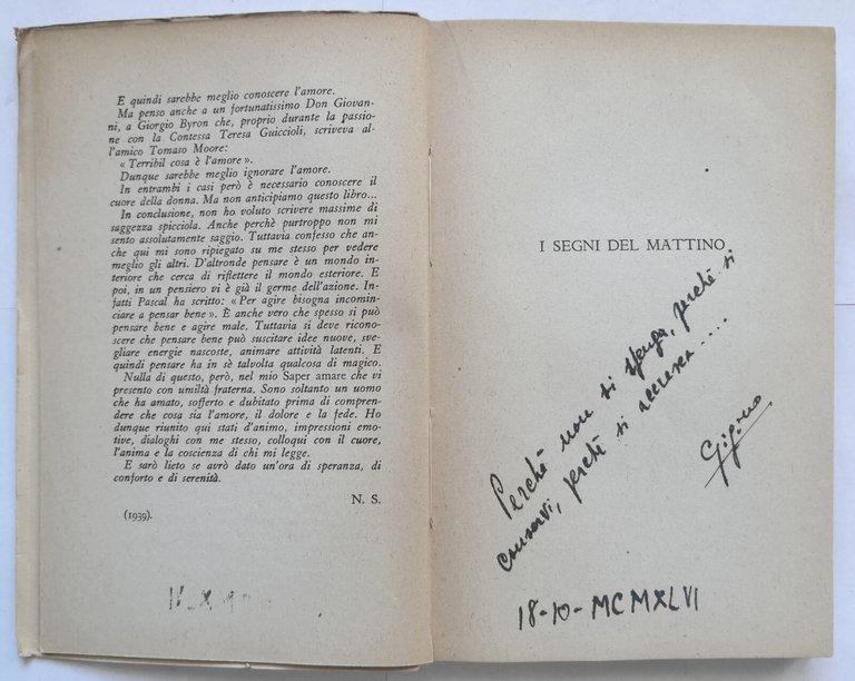 SAPER AMARE di Nino Salvaneschi 1946 Editore dall'Oglio Libro