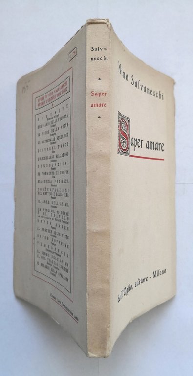 SAPER AMARE di Nino Salvaneschi 1946 Editore dall'Oglio Libro