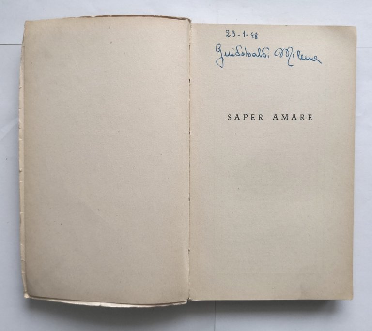 SAPER AMARE di Nino Salvaneschi 1947 dall'Oglio libro