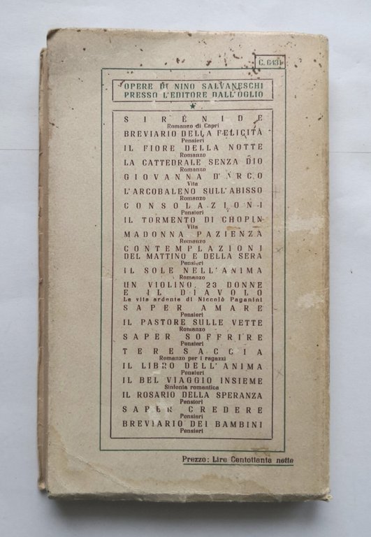 SAPER AMARE di Nino Salvaneschi 1947 dall'Oglio libro