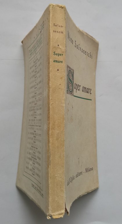 SAPER AMARE di Nino Salvaneschi 1947 dall'Oglio libro
