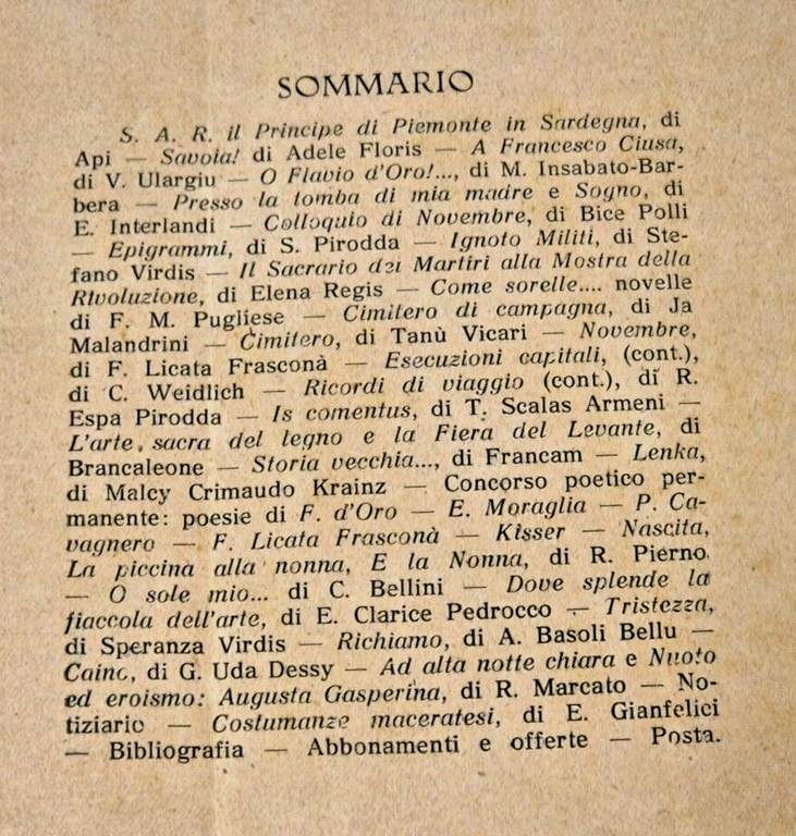 Sardegna mensile di lettere scienze novembre 1934 Vintage rivista giornale