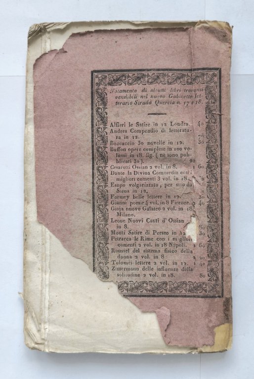 SATIRE di Persio Flacco traduzione del cavalier Vincenzo Monti 1828 …