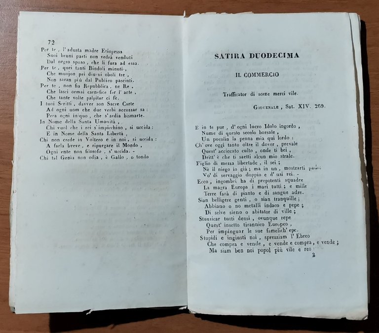 SATIRE di Vittorio Alfieri 1848 Livorno tipograf Riscatto Italiano Libro …