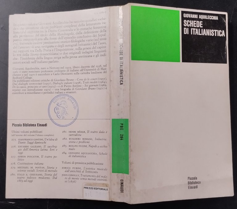 SCHEDE DI ITALIANISTICA Giovanni Aquilecchia 1976 Einaudi Libri | Immagine Gallery 7