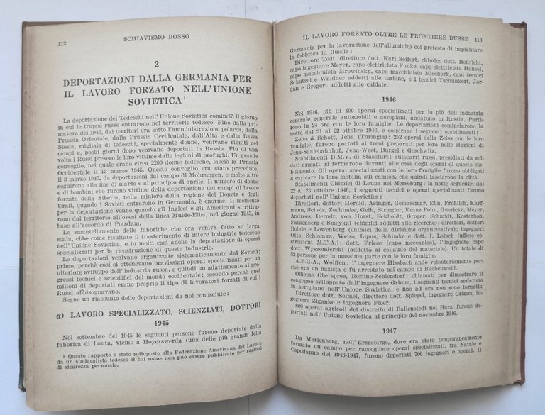 SCHIAVISMO ROSSO 1952 Salani Libro lavoro forzato in Russia