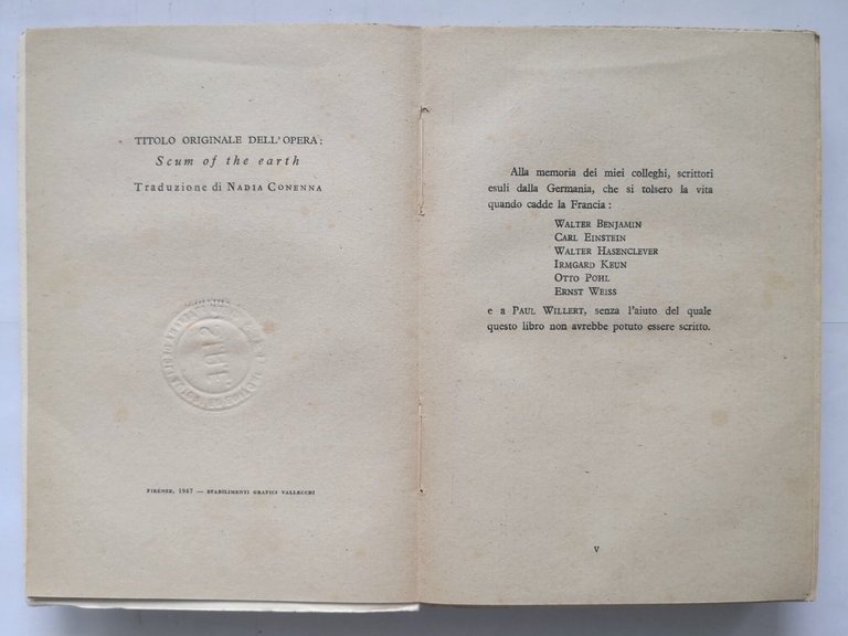 SCHIUMA DELLA TERRA di Arthur Koestler 1947 Edizioni U Libro …