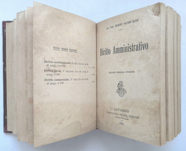 SCIENZE VARIE 7 volumi insieme 1918 1922 Giusti Finanze statistica …