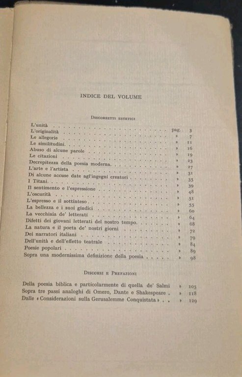 SCRITTI CRITICI di Luigi Carrer 1969 Laterza Editore Libro