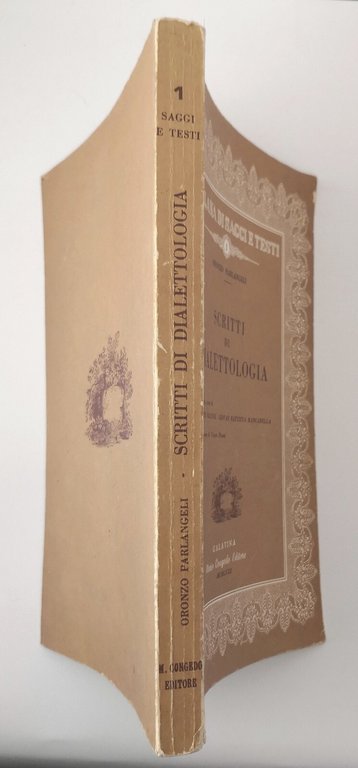 SCRITTI DI DIALETTOLOGIA di Oronzo Parlangeli 1972 Congedo ristampa Libro …