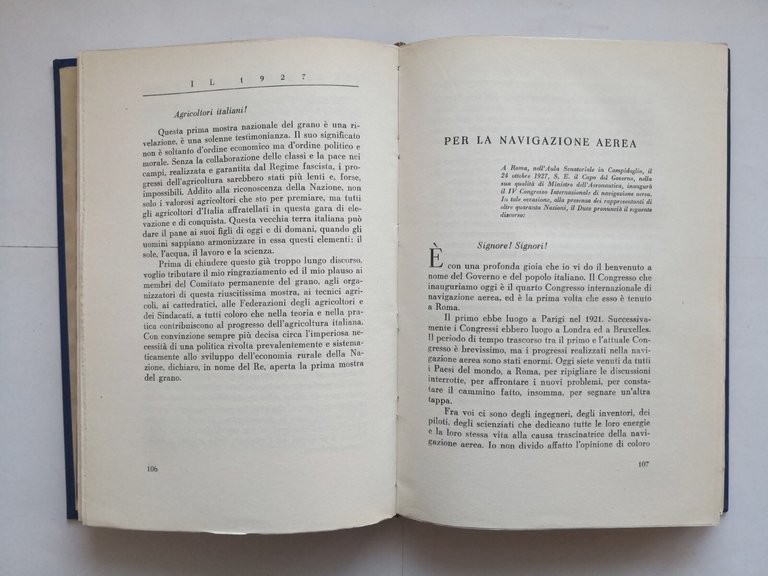 SCRITTI E DISCORSI 1927 1928 di Benito Mussolini 1934 Hoepli …