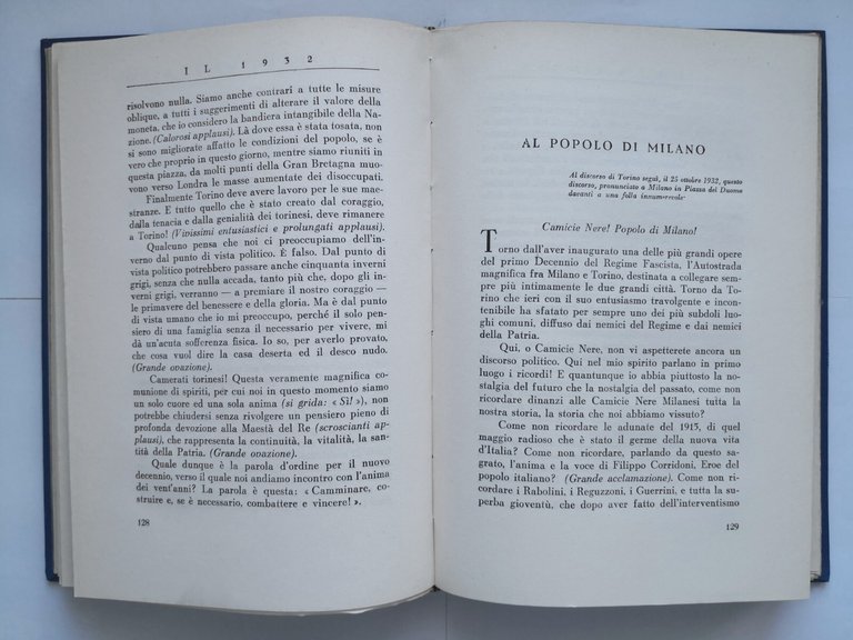 SCRITTI E DISCORSI 1932 1933 di Benito Mussolini 1934 Hoepli …