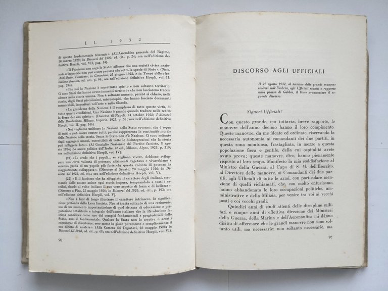 SCRITTI E DISCORSI 1932 1933 di Benito Mussolini 1934 Hoepli …